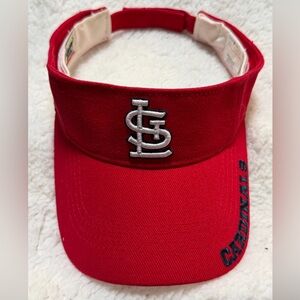 MLB St Louis Cardinals Visor Red Adult Size Adjustable Embroidered Team Name